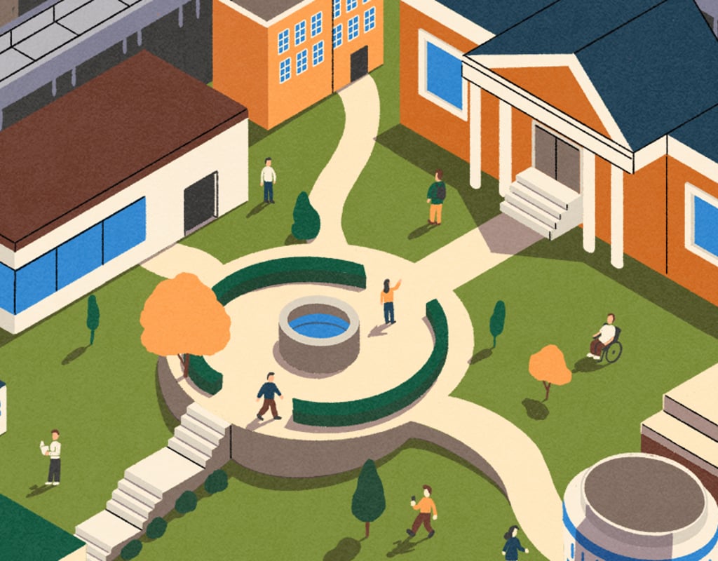 Illo page Campus community 1000