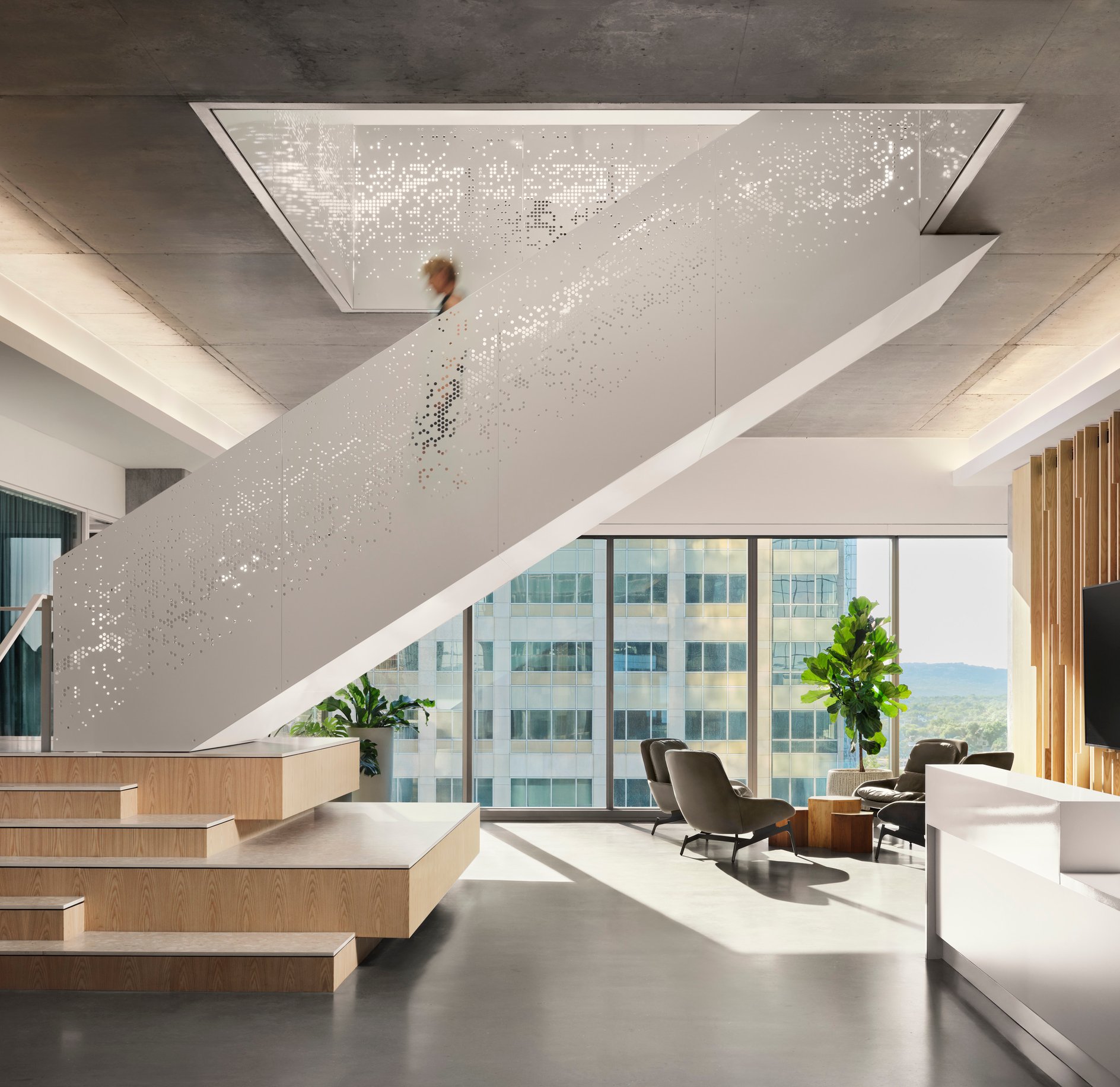 Interior lobby with staircase