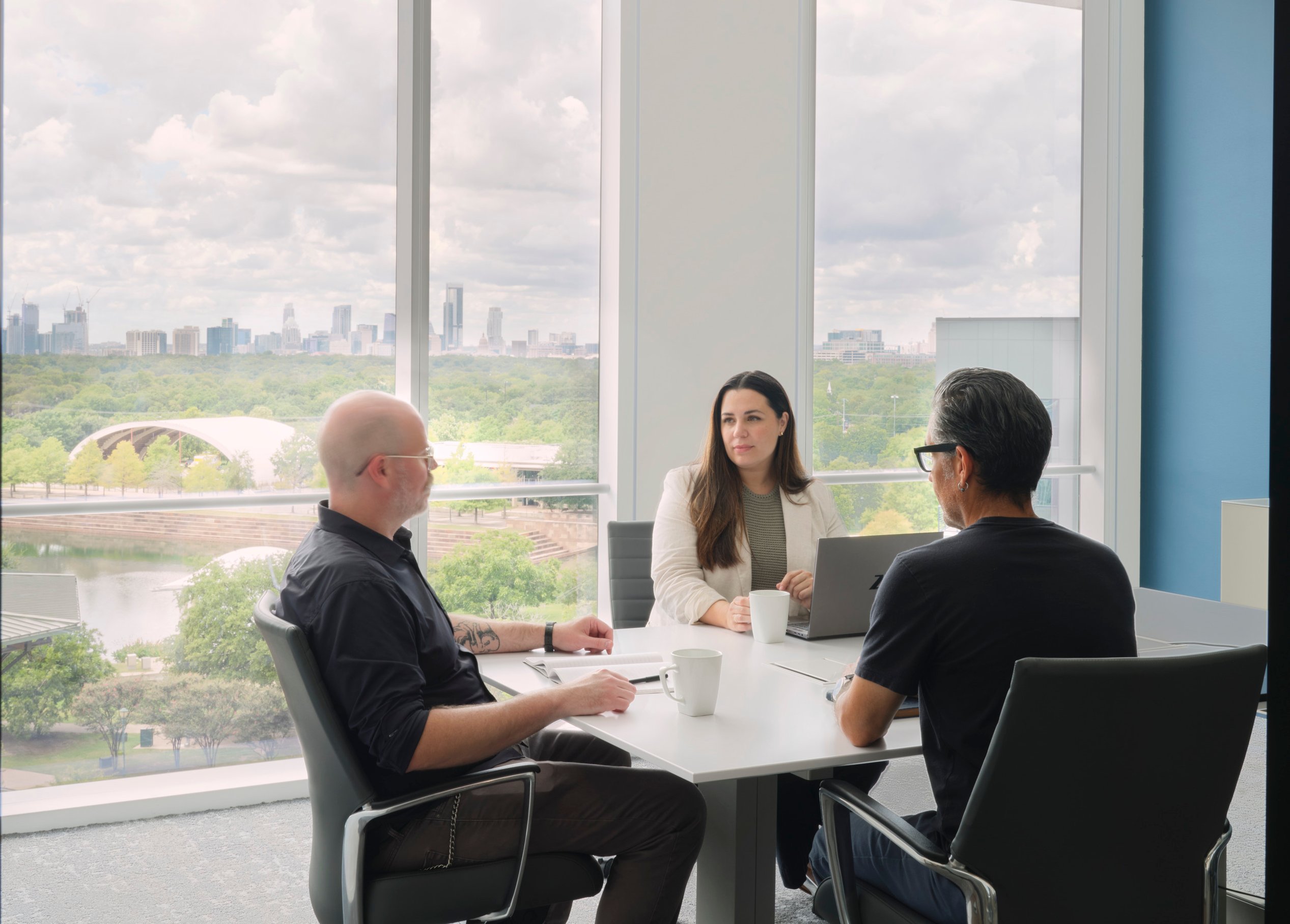 People working in a common area