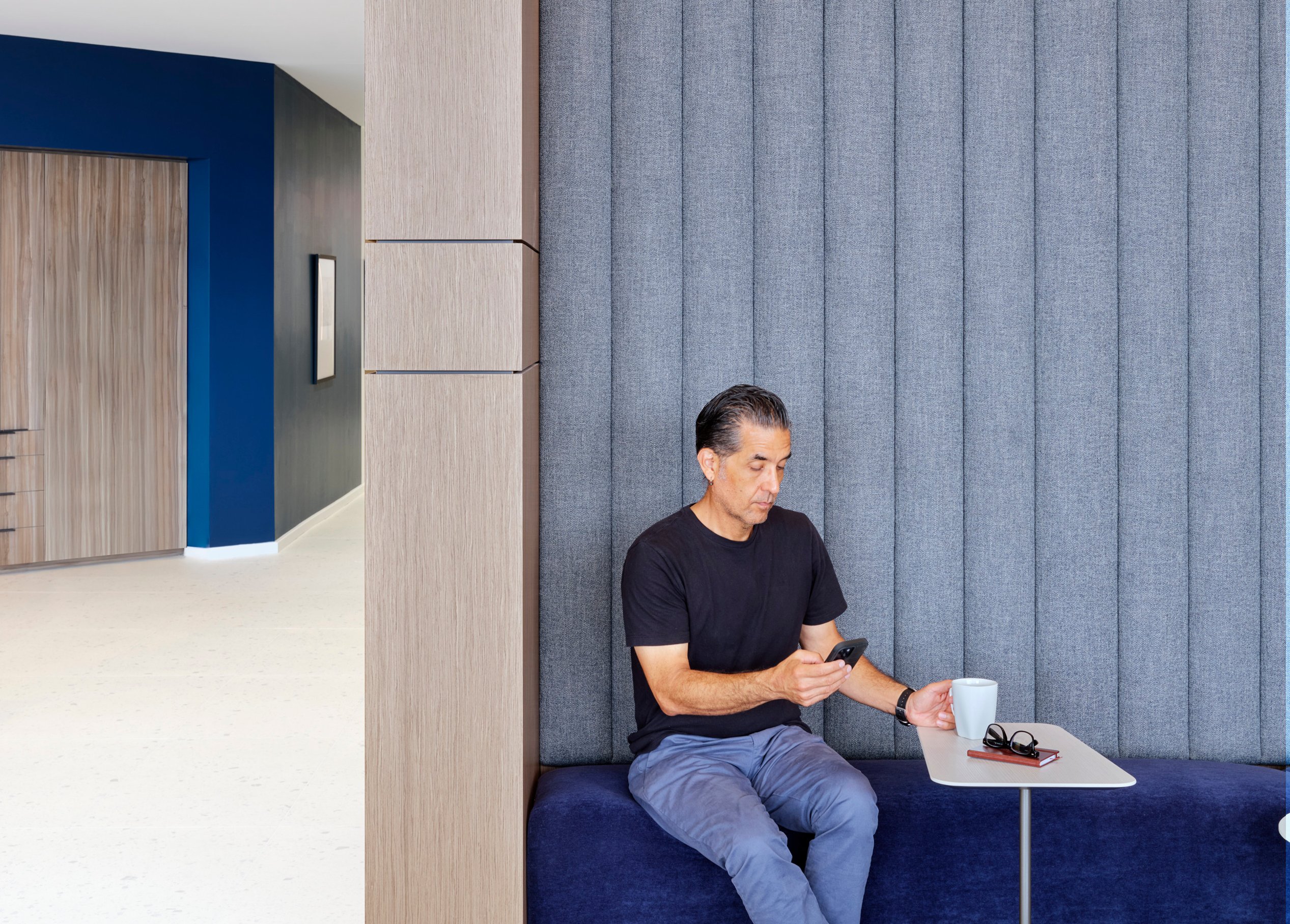 Man sitting in common area