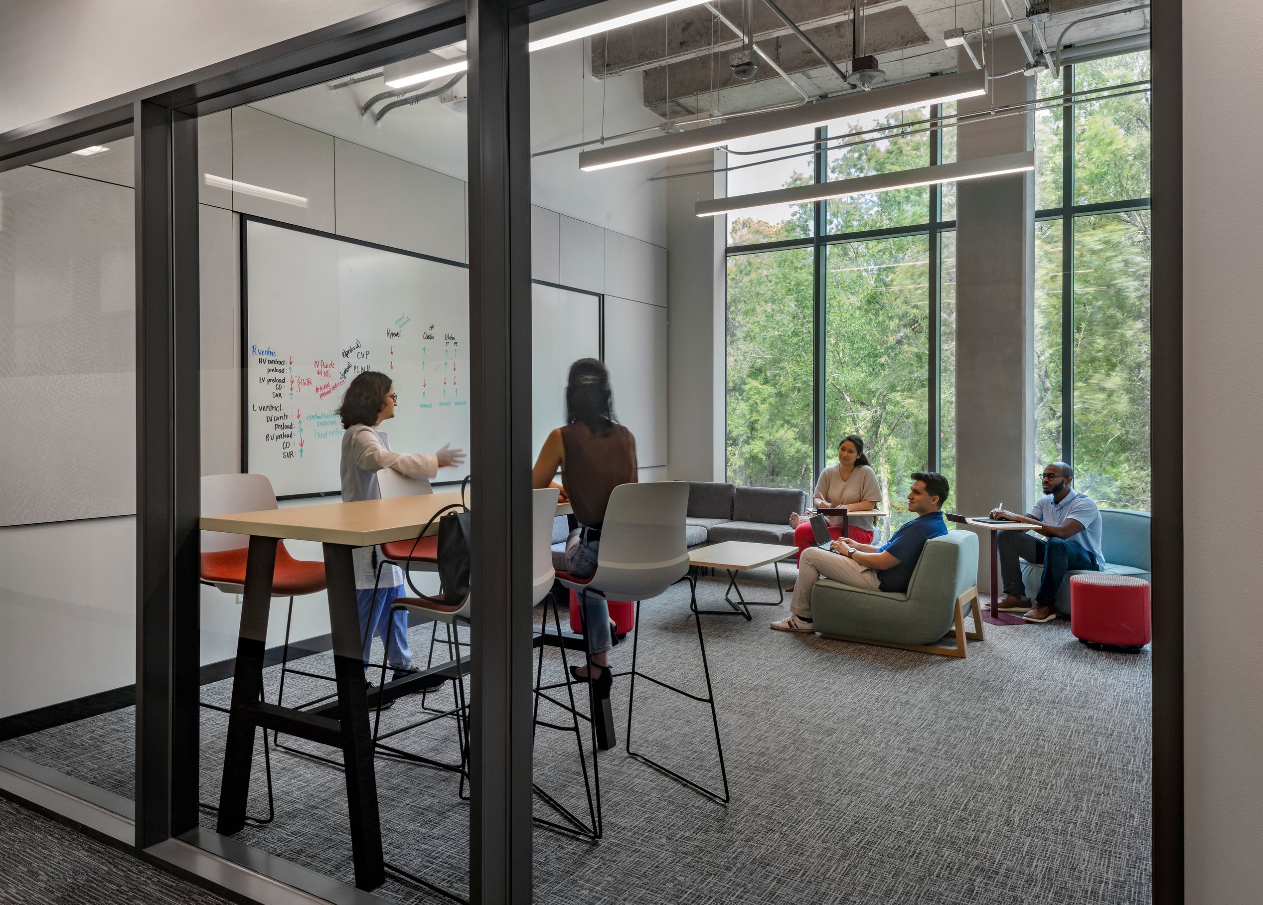 Students in a study room