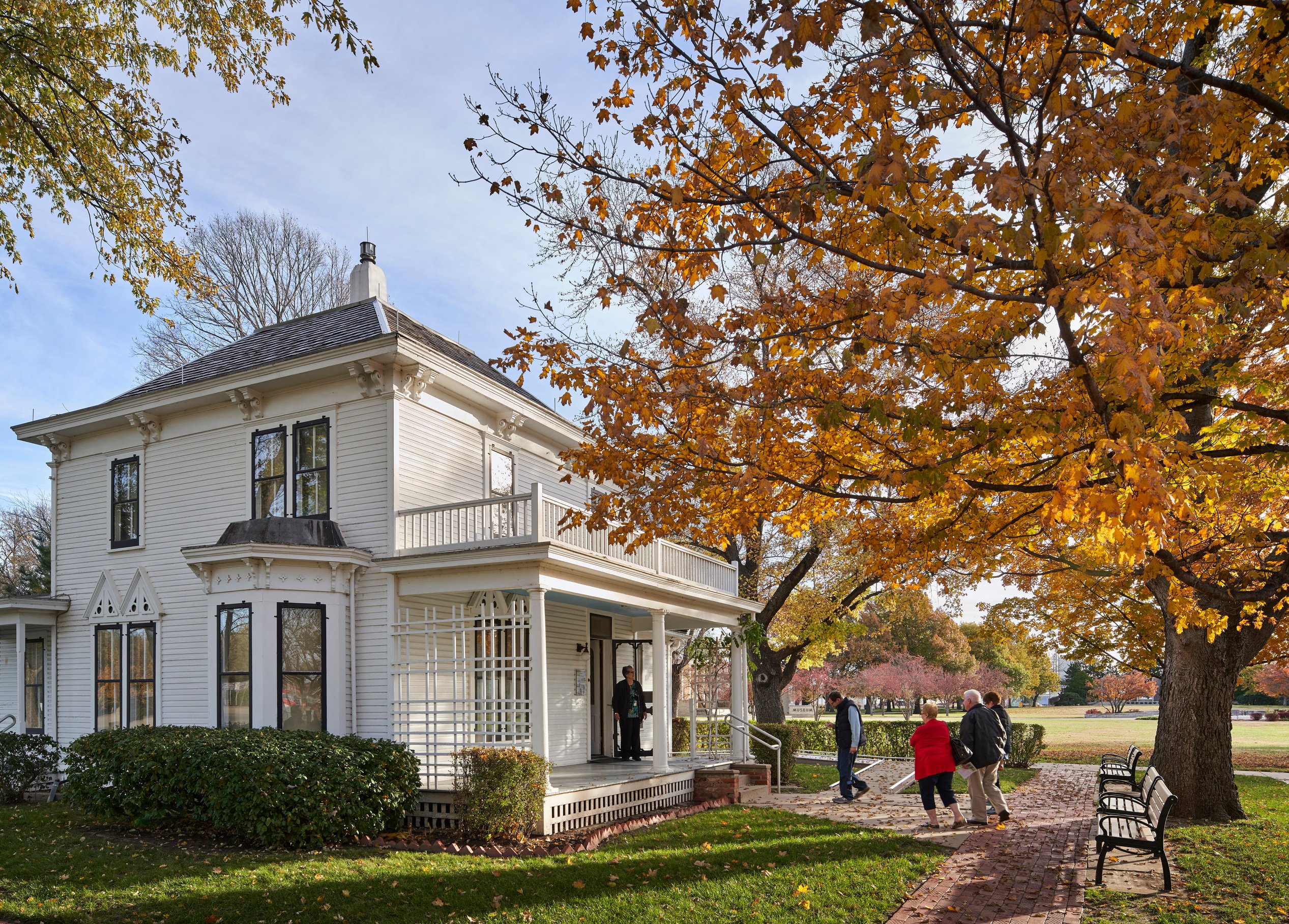 Visitors can explore Eisenhower's boyhood home, a typical nineteenth century large-family dwelling, where the family lived from 1898 to 1946.